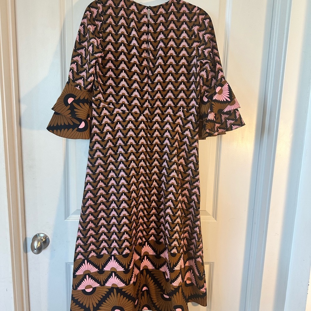 Traffic People Pink and Brown Patterned Maxi Dress - Picture 7 of 9